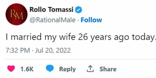 Rollo Tomassi Wife Family Life